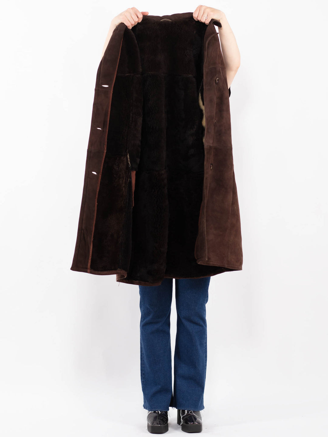 Vintage 70's Women Sheepskin Coat in BrownA0387