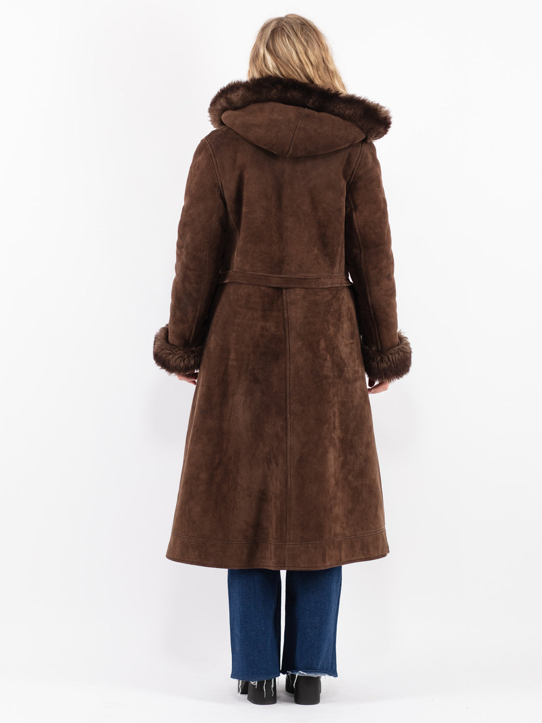 Vintage 70's Women Sheepskin Coat in Brown