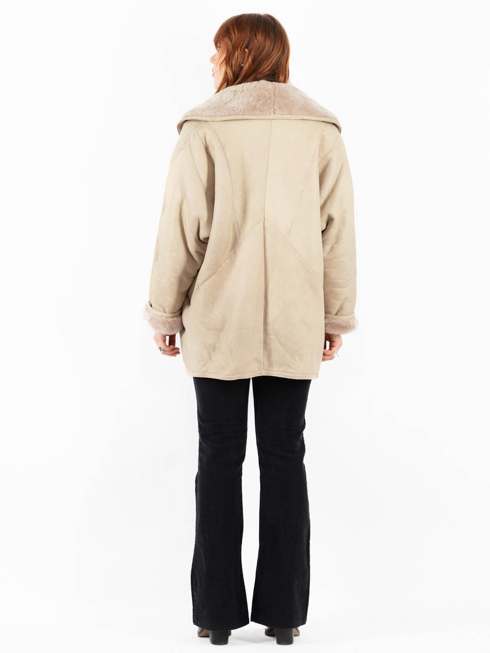 Vintage 70's Women Sheepskin Coat in BeigeV9785