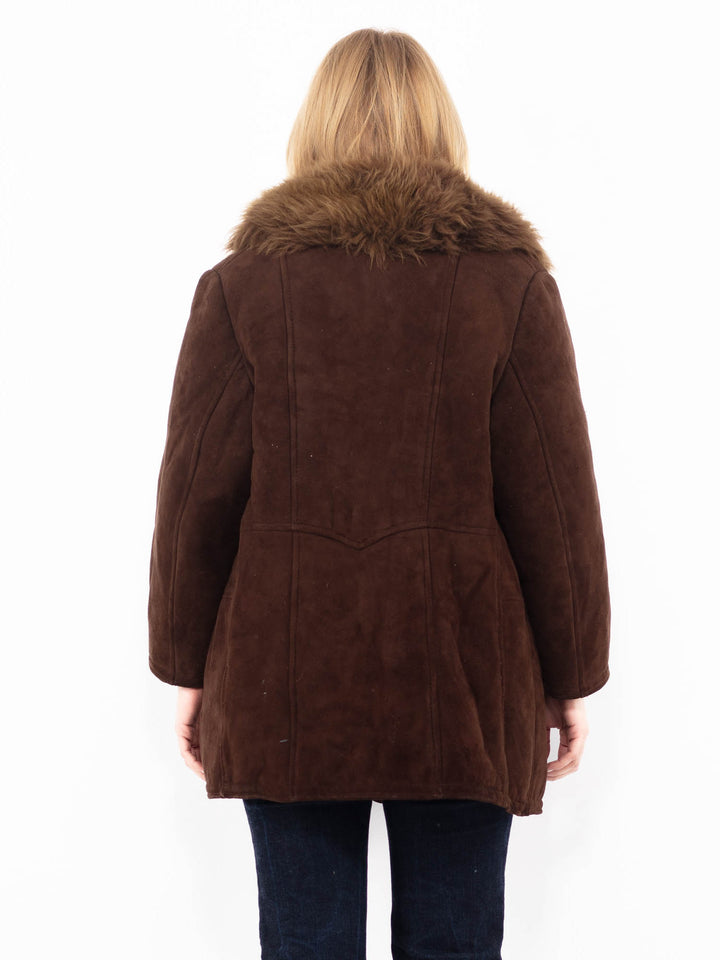 Vintage 70's Women Sheepskin Coat in BrownA1119