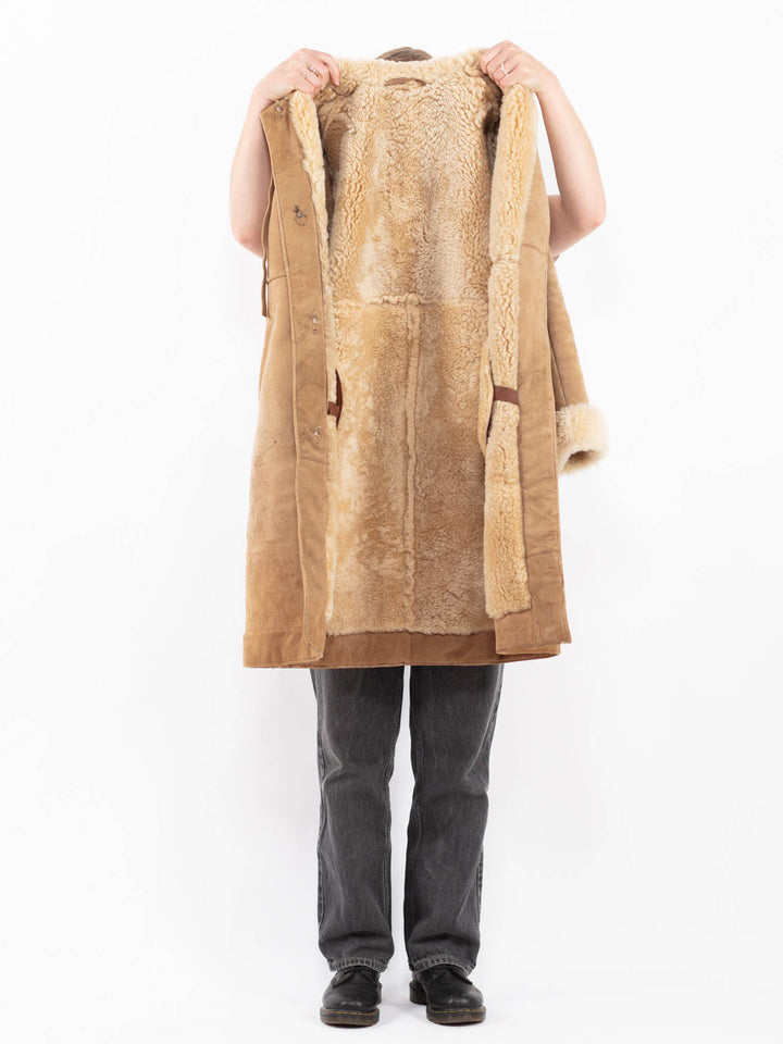 Vintage 70's Women Sheepskin Coat in BeigeA0634