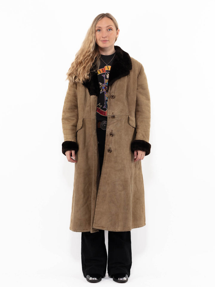 Vintage 70's Women Sheepskin Coat in BeigeA0918