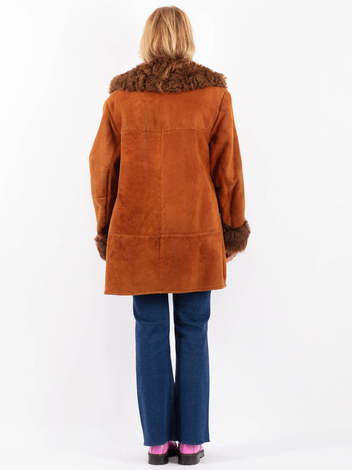 Vintage 70's Women Sheepskin Coat in BrownV9564