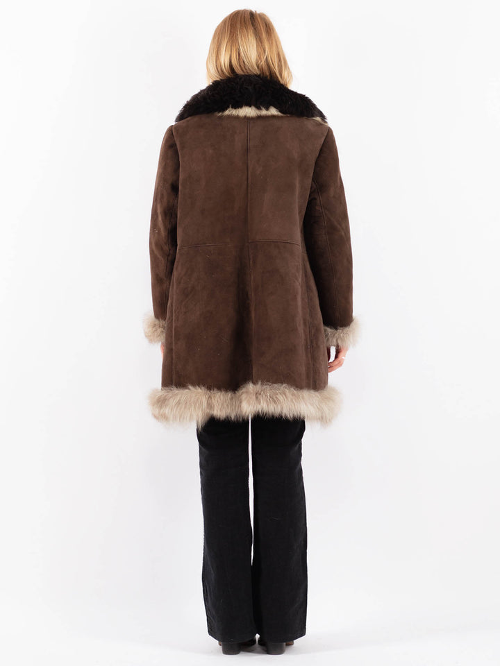 Vintage 70's Women Sheepskin Coat in BrownV9667