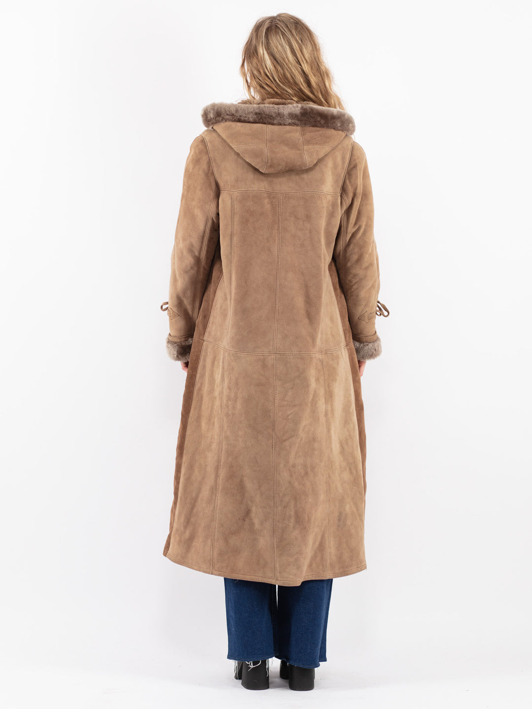 Vintage 70's Women Sheepskin Coat in Beige