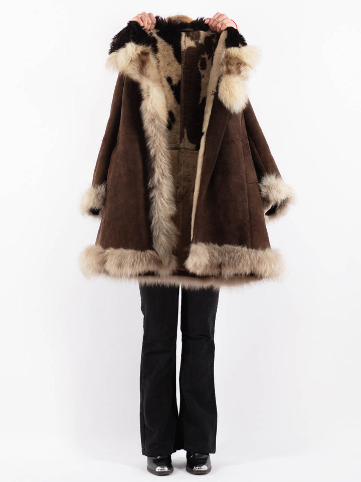 Vintage 70's Women Sheepskin Coat in BrownV9667
