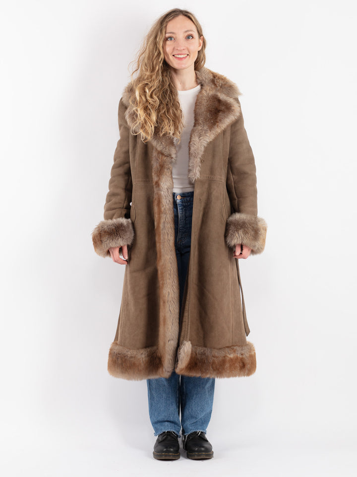Vintage 70's Women Sheepskin Coat in BrownV9055
