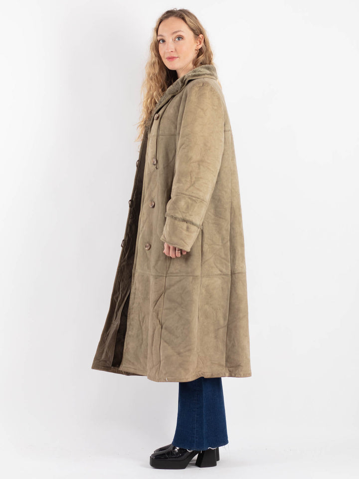 Vintage 70's Women Sheepskin Coat in BeigeV9159