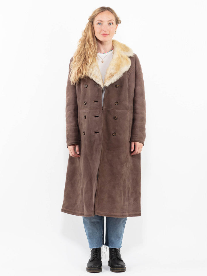 Vintage 70's Women Sheepskin Coat in BrownA0295