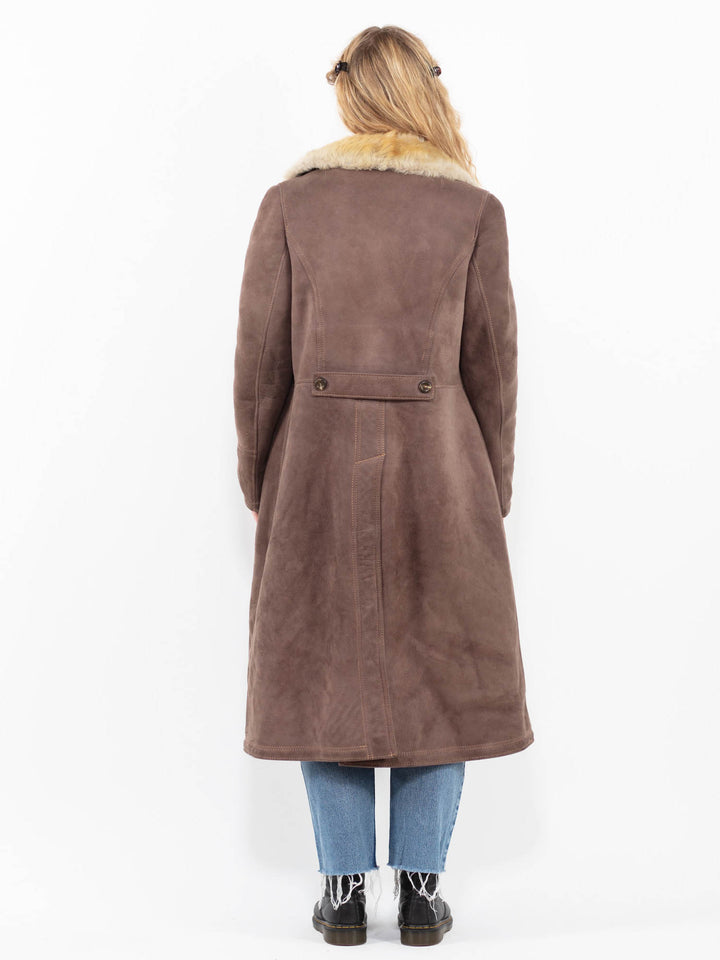 Vintage 70's Women Sheepskin Coat in BrownA0295