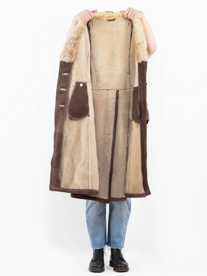 Vintage 70's Women Sheepskin Coat in BrownA0295