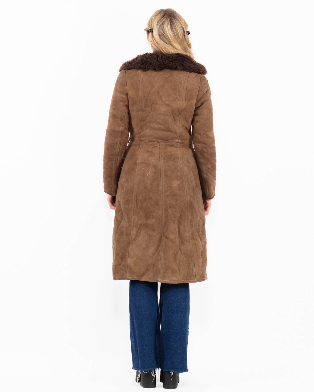 Vintage 70's Women Sheepskin Coat in BrownV9995