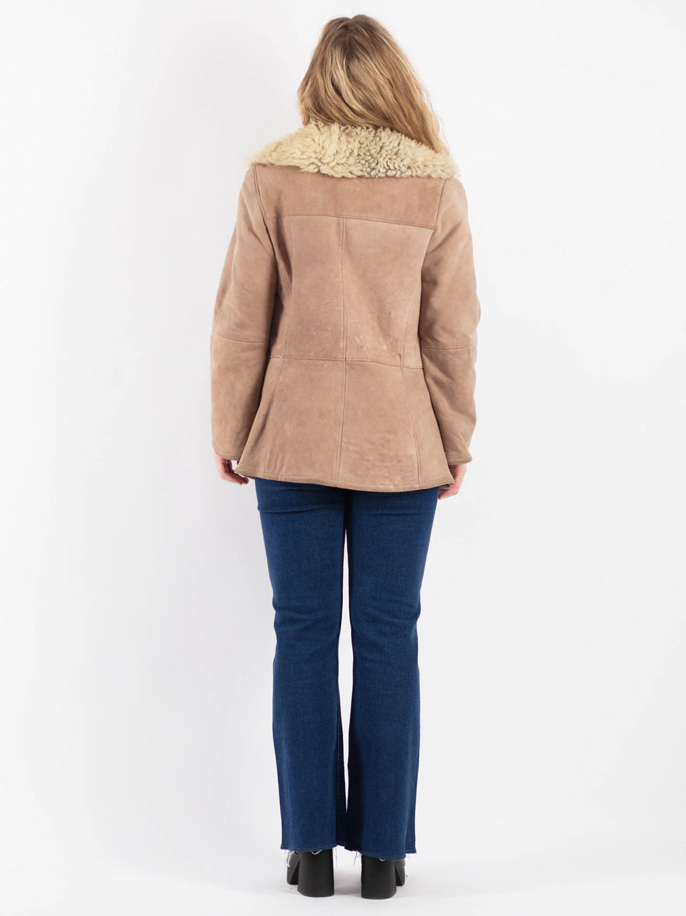 Vintage 70's Women Sheepskin Coat in BeigeV9162
