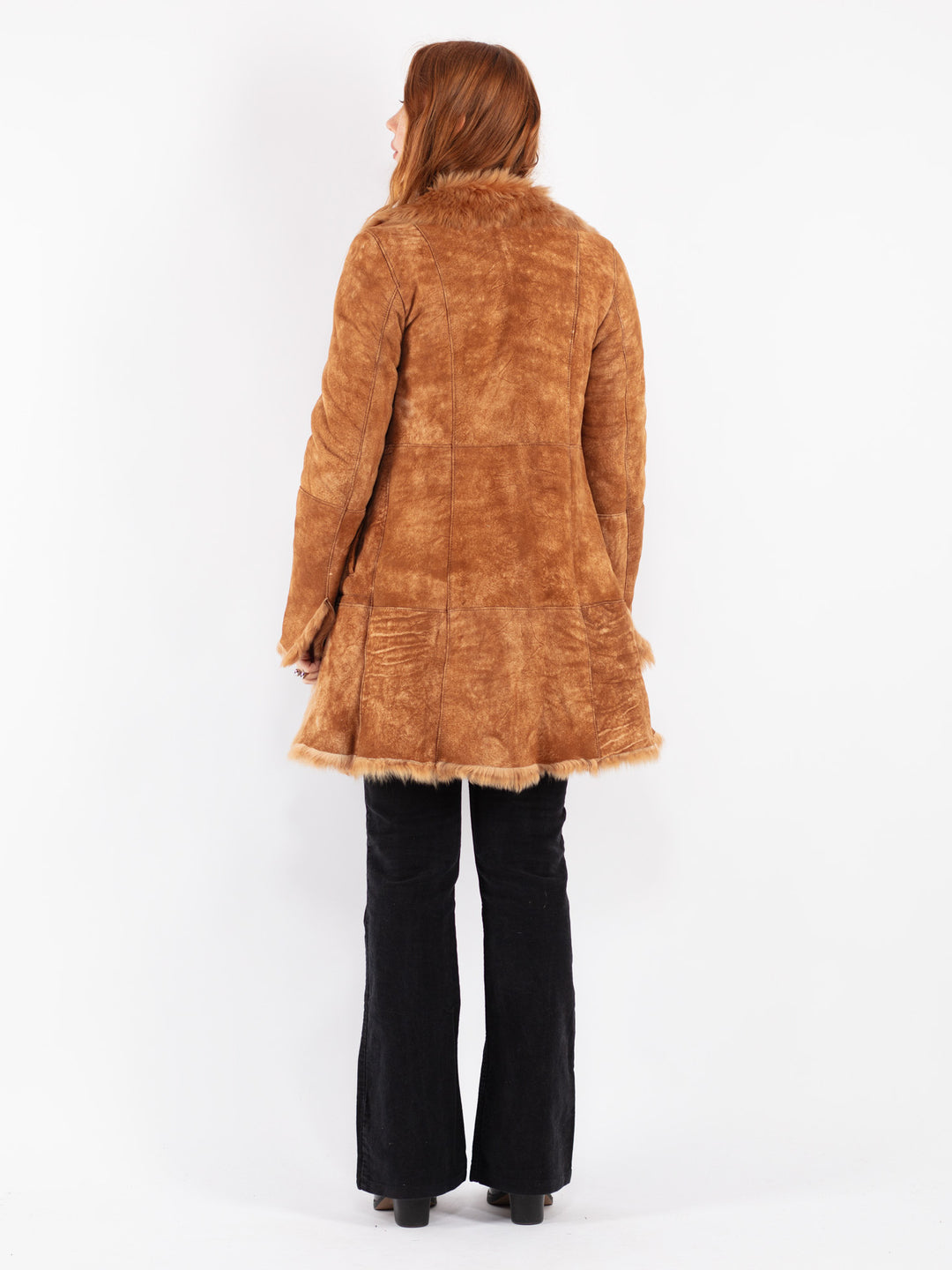 Vintage 70's Women Sheepskin Coat in Brown