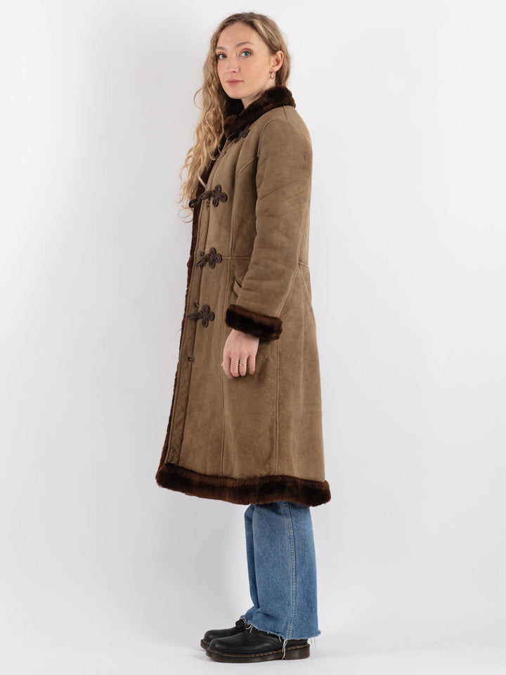 Vintage 70's Women Sheepskin Coat in BeigeV9254