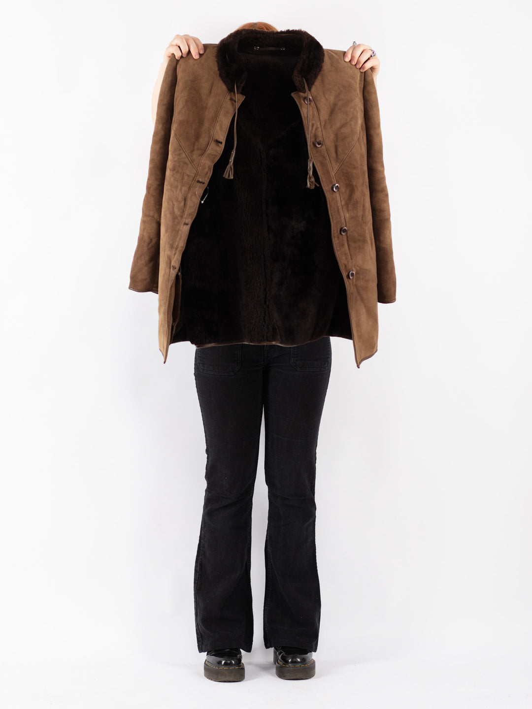 Vintage 70's Women Sheepskin Coat in Brown