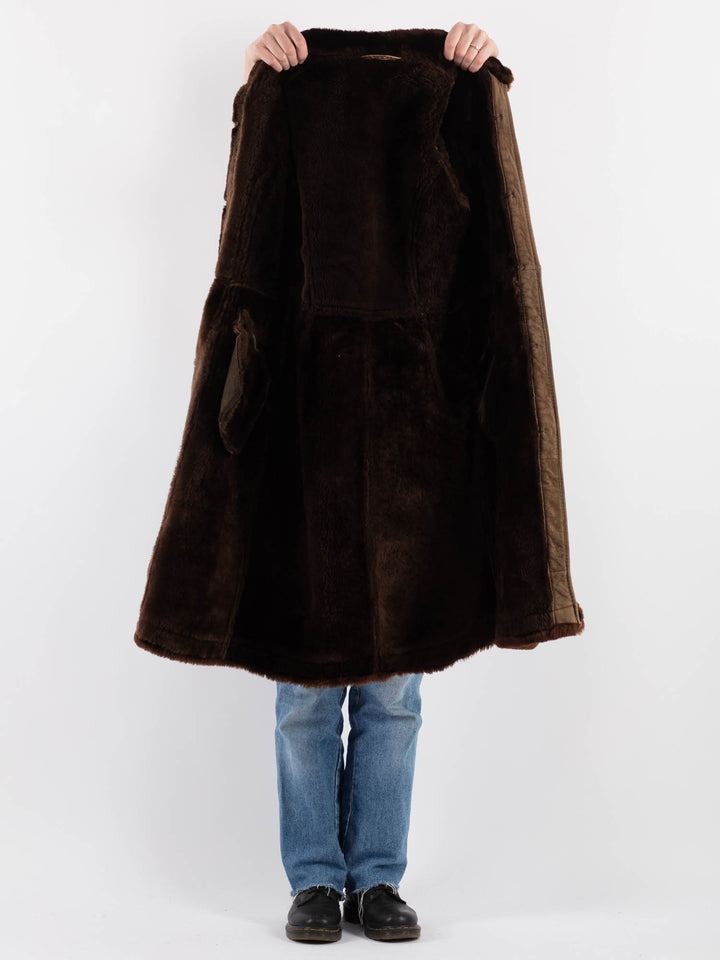 Vintage 70's Women Sheepskin Coat in BeigeV9254
