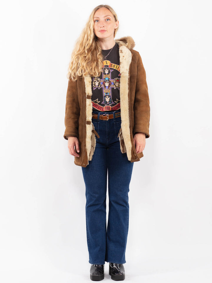 Vintage 70's Women Sheepskin Coat in BrownA0403