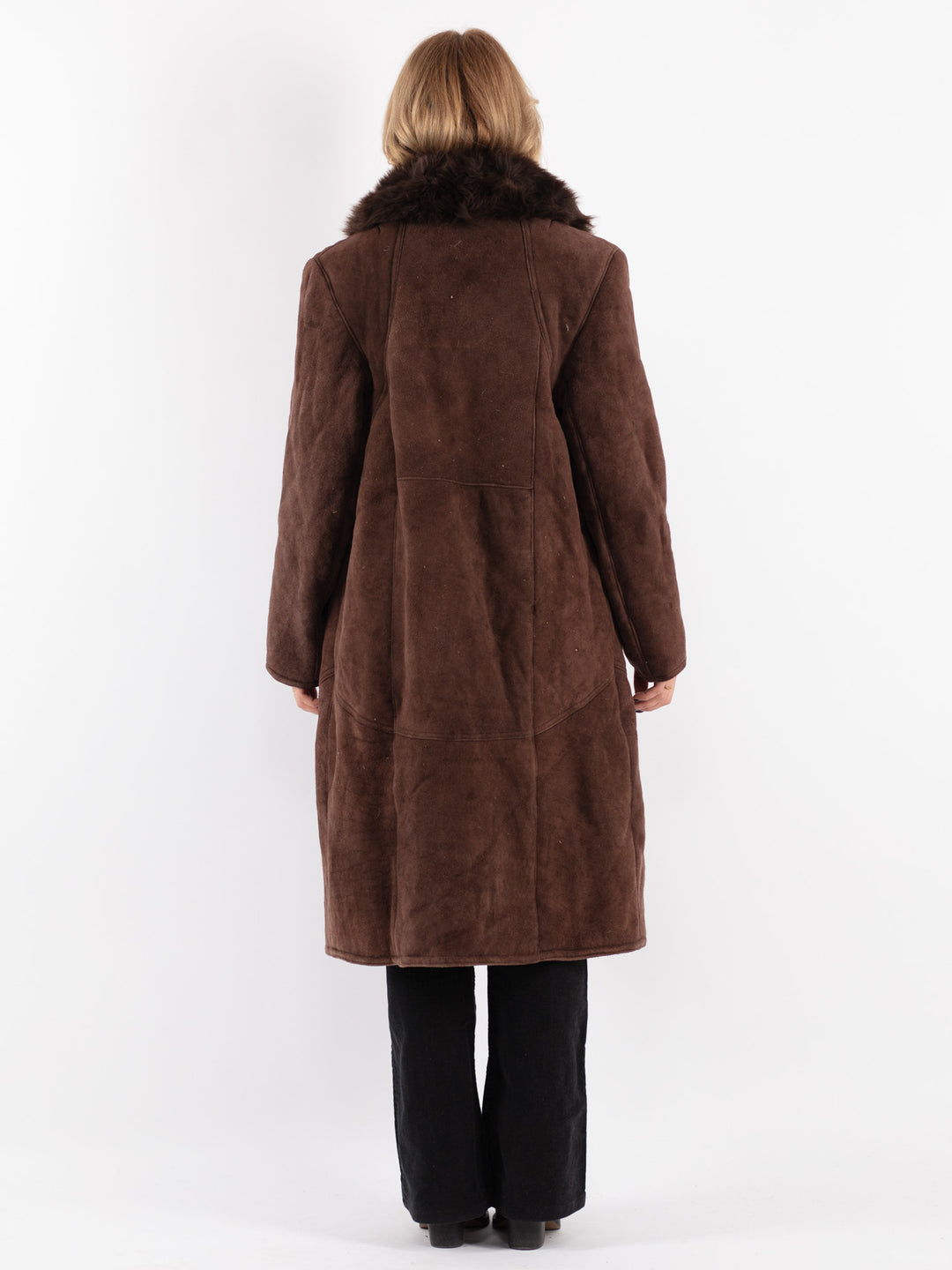 Vintage 70's Women Sheepskin Coat in Brown