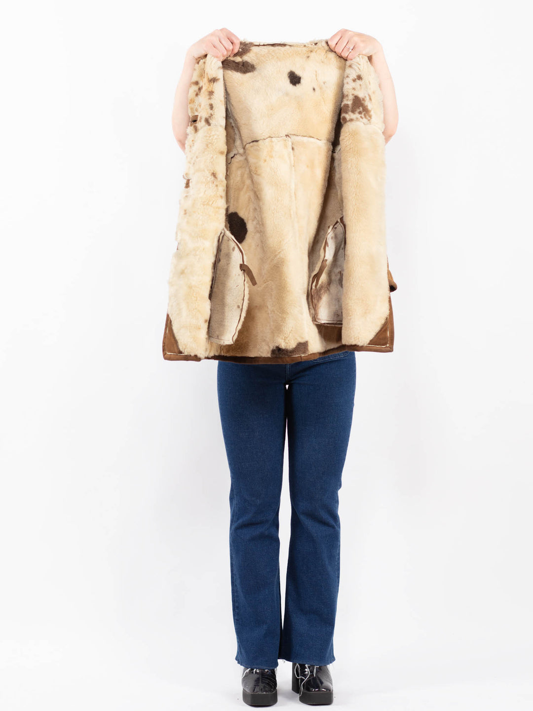 Vintage 70's Women Sheepskin Coat in BrownA0403