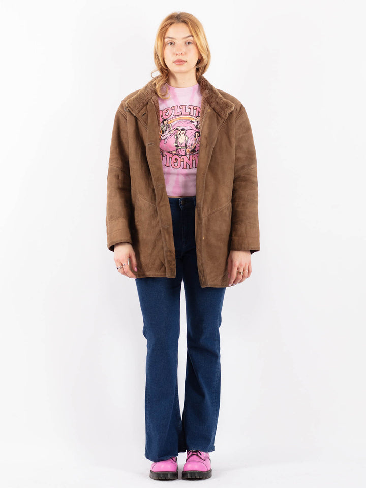 Vintage 70's Women Sheepskin Coat in BrownV9570
