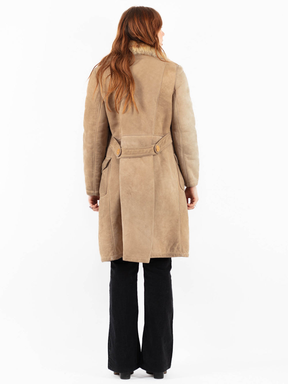 Vintage 70's Women Sheepskin Coat in BeigeV9800