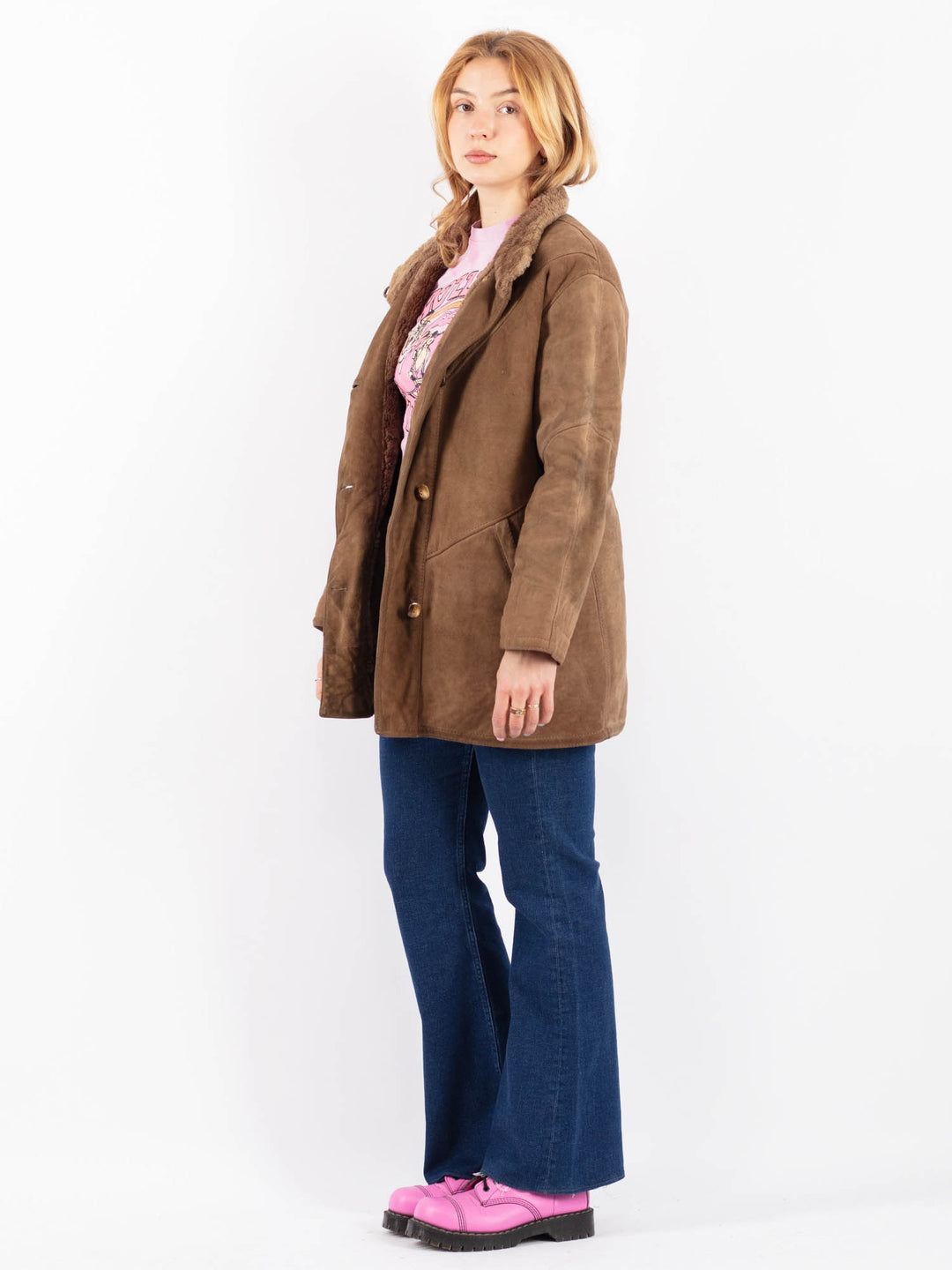 Vintage 70's Women Sheepskin Coat in BrownV9570