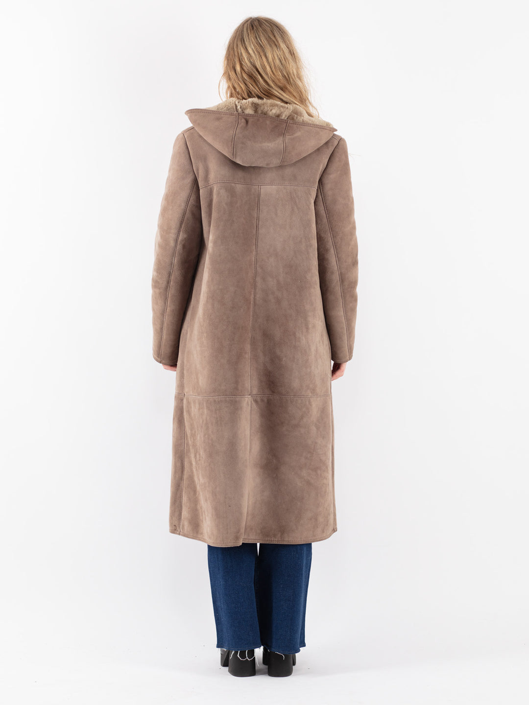 Vintage 70's Women Sheepskin Coat in Beige