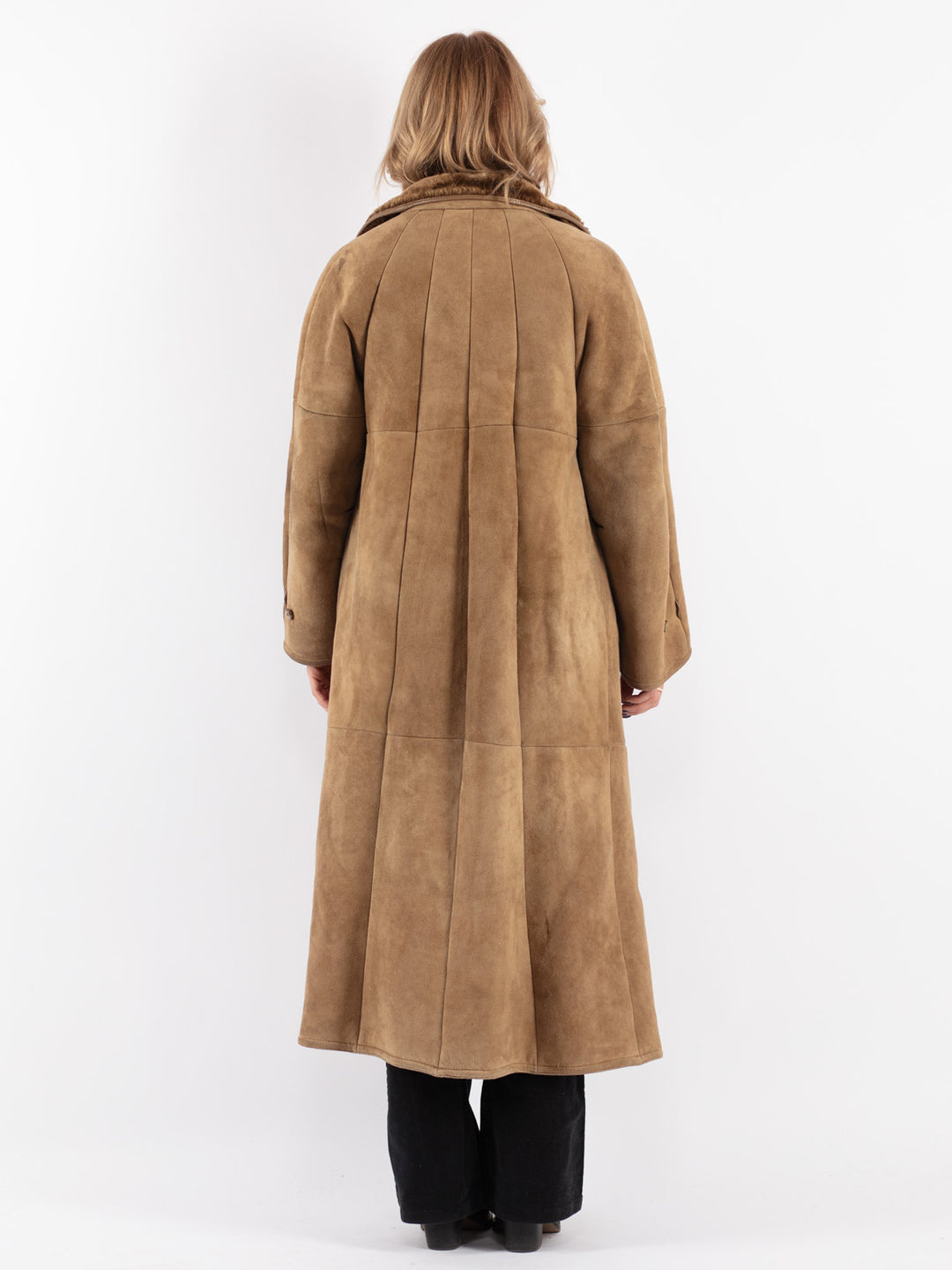 Vintage 70's Women Sheepskin Coat in Beige