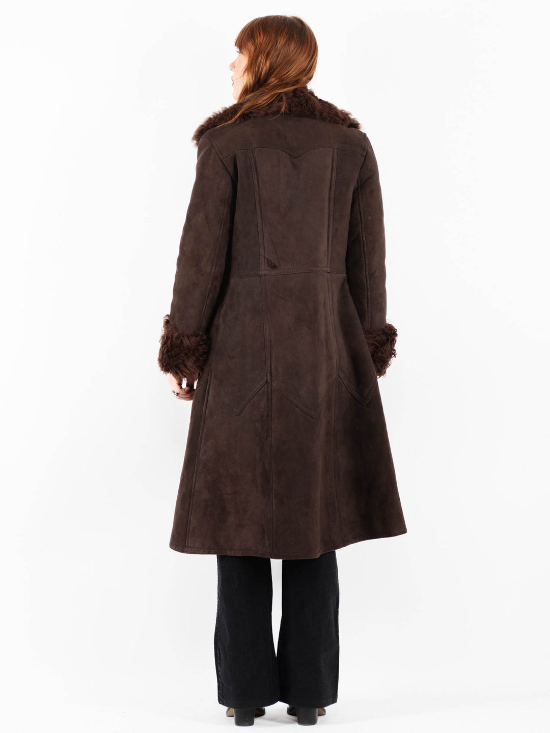 Vintage 70's Women Sheepskin Coat in BrownV9801