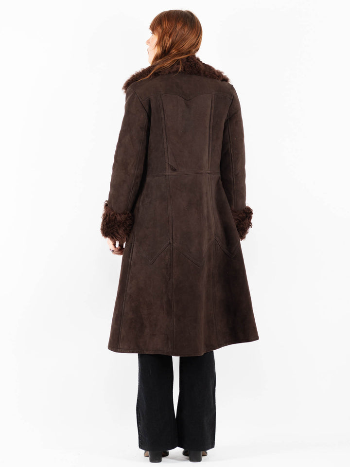Vintage 70's Women Sheepskin Coat in BrownV9801