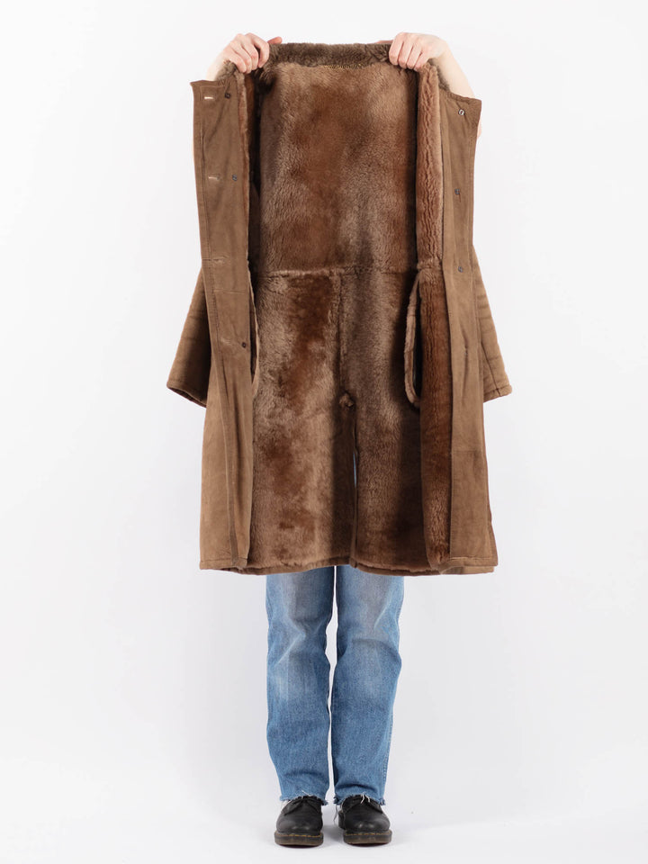Vintage 70's Women Sheepskin Coat in BeigeV9496