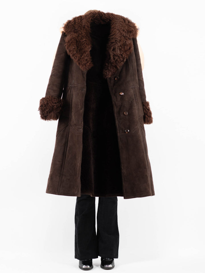 Vintage 70's Women Sheepskin Coat in BrownV9801