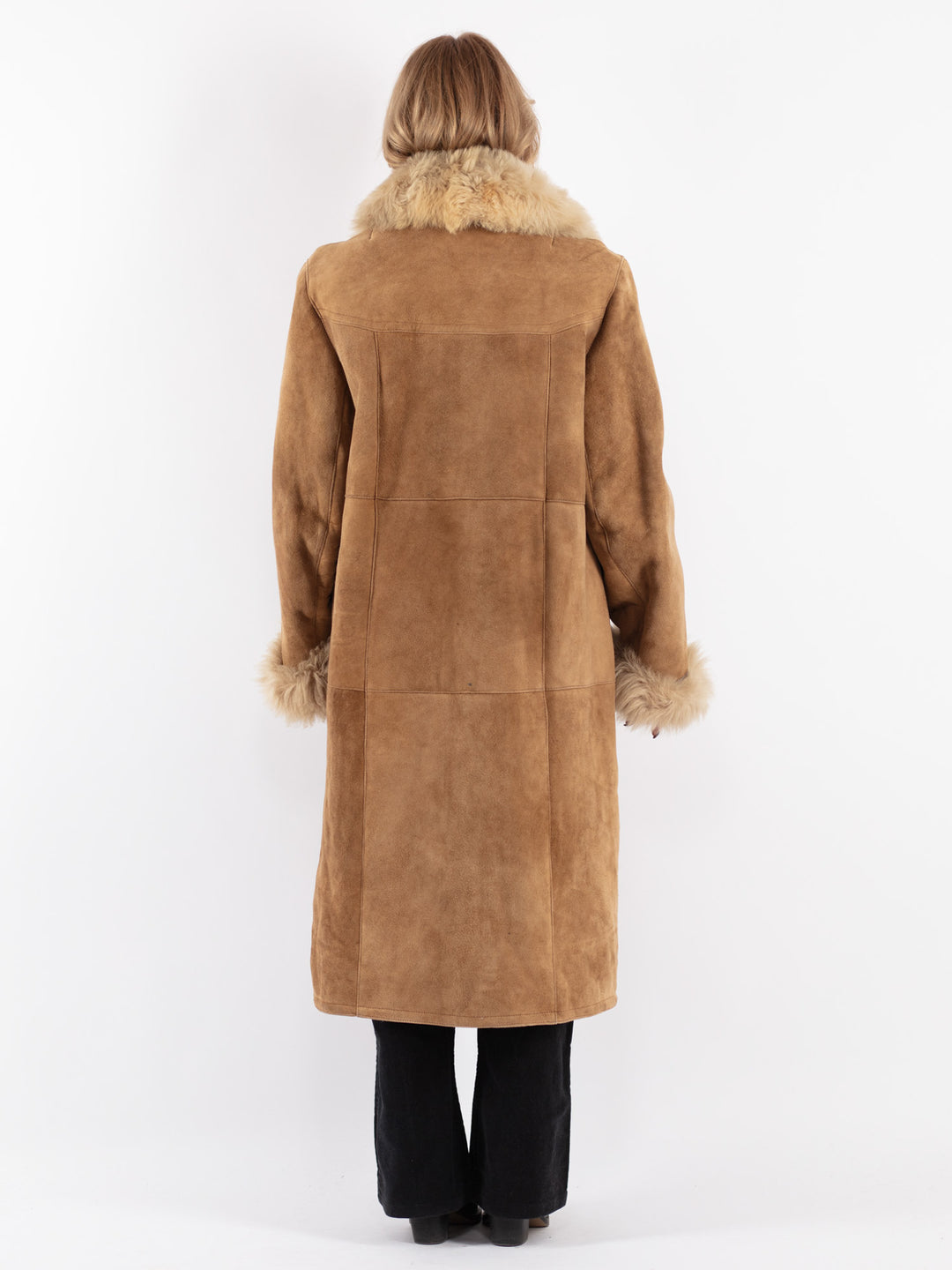 Vintage 70's Women Sheepskin Coat in Beige