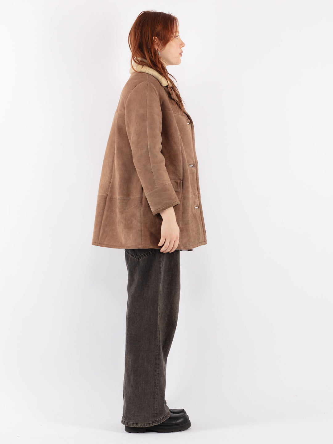 Vintage 70's Women Sheepskin Coat in BrownV8496
