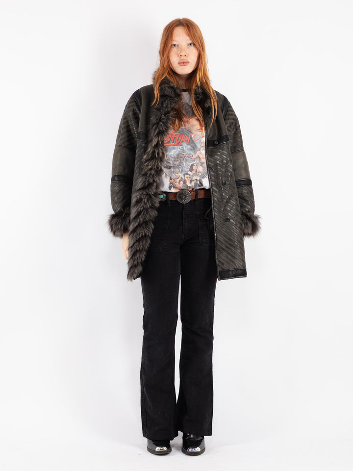 Vintage 70's Women Sheepskin Shearling Coat in