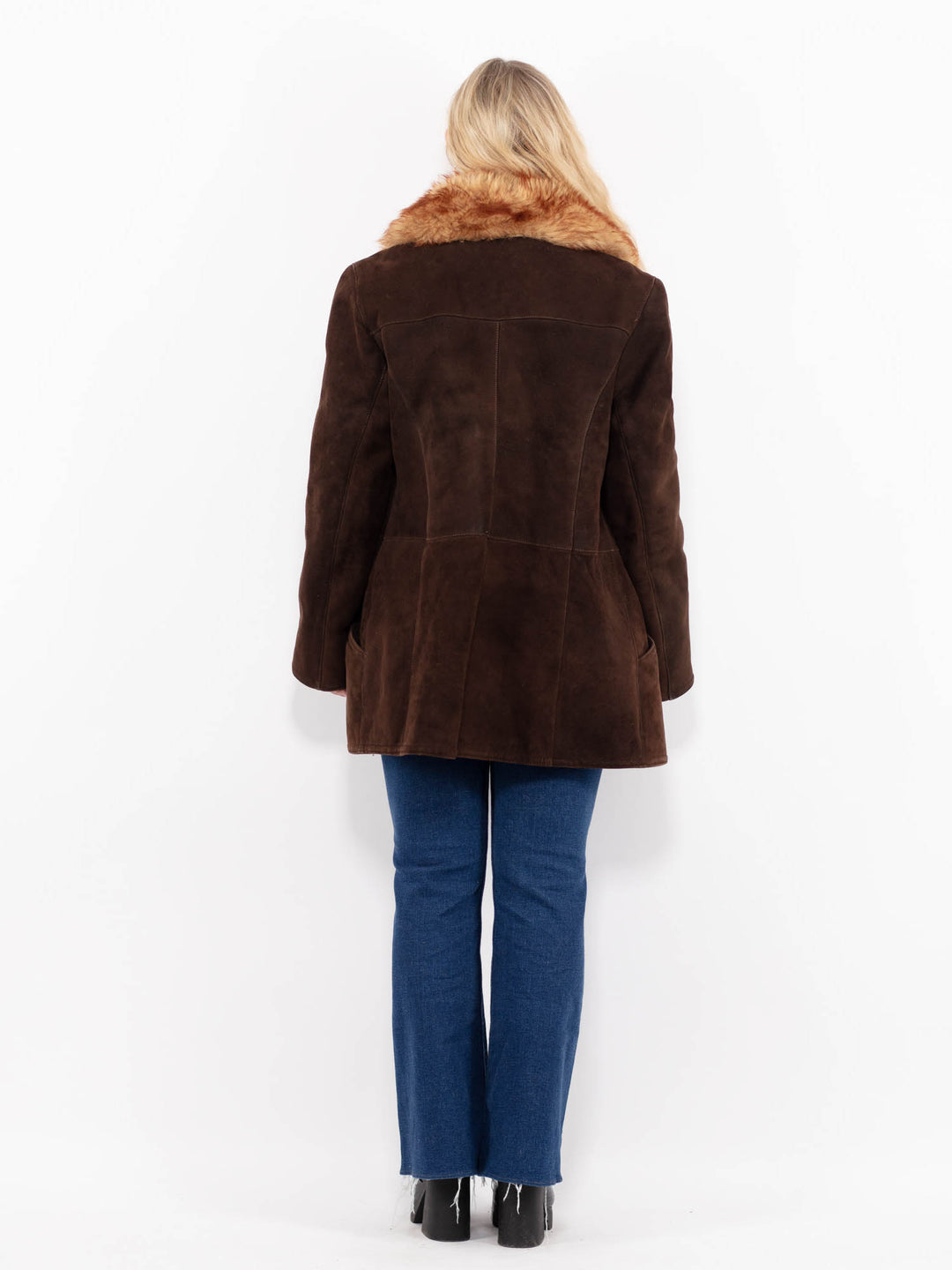 Vintage 70's Women Sheepskin Coat in BrownA1037