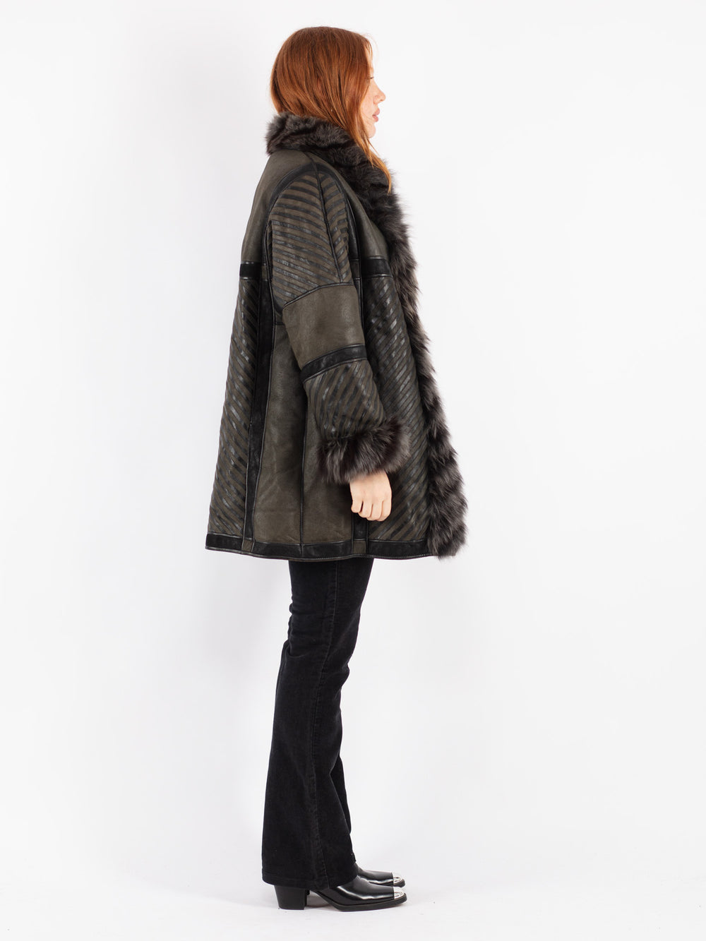 Vintage 70's Women Sheepskin Shearling Coat in