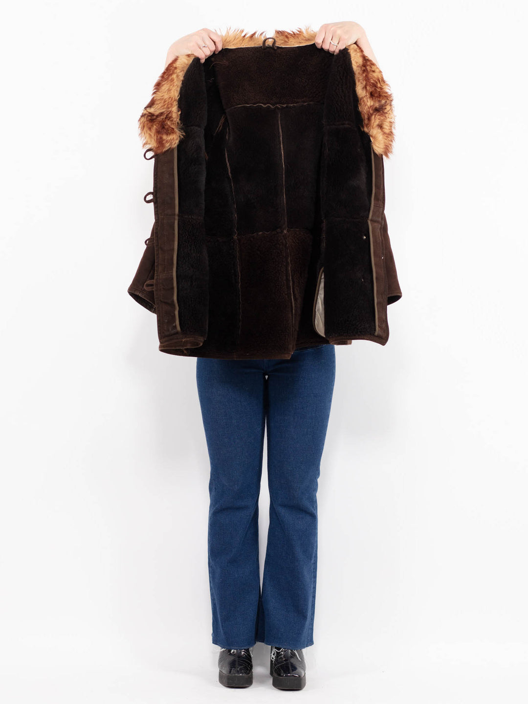 Vintage 70's Women Sheepskin Coat in BrownA1037