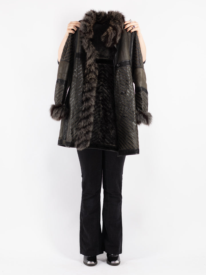 Vintage 70's Women Sheepskin Shearling Coat in