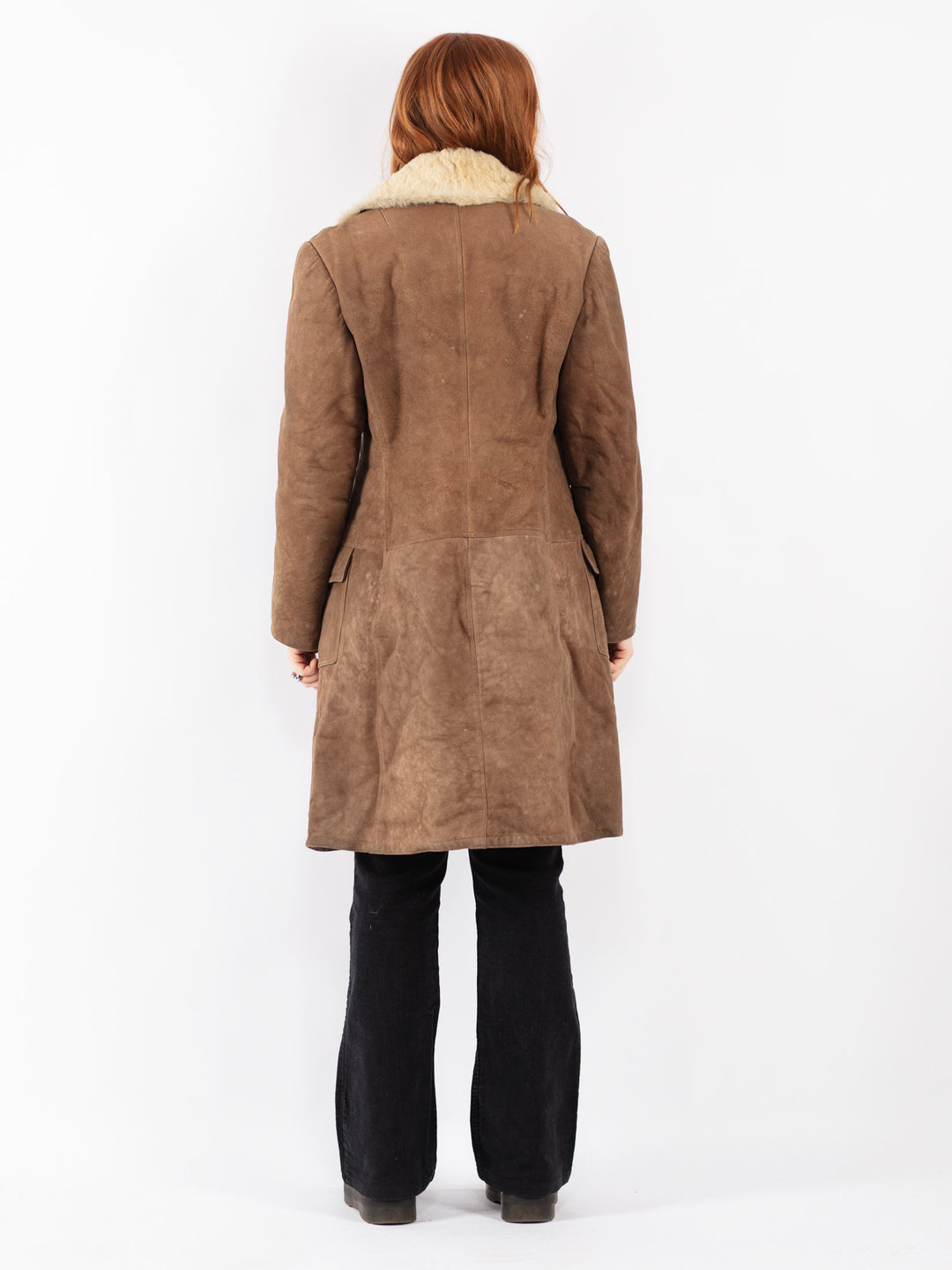 Vintage 70's Women Sheepskin Coat in Brown