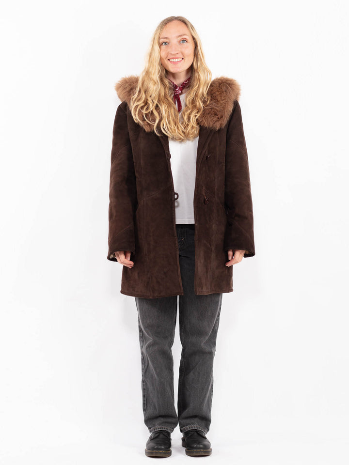 Vintage 70's Women Sheepskin Coat in BrownA0655