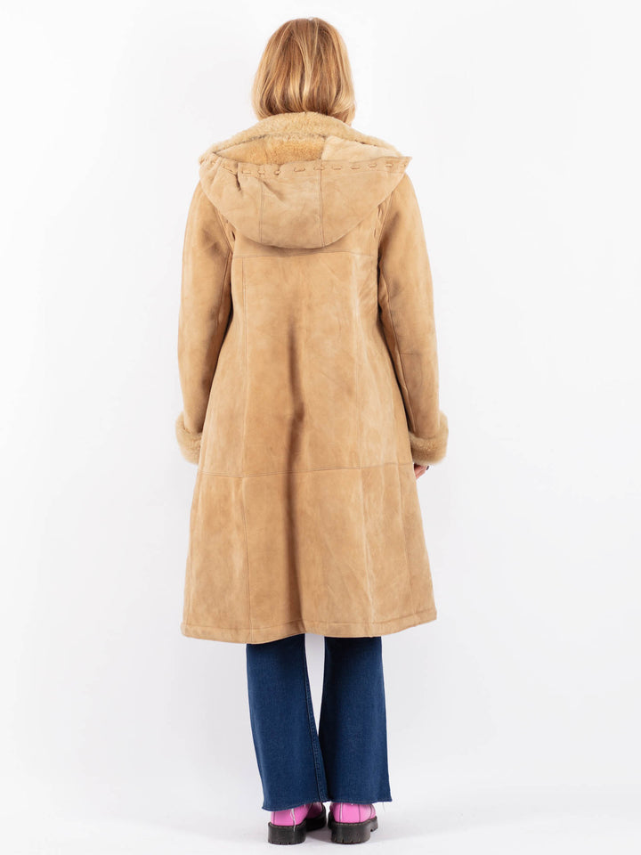 Vintage 70's Women Sheepskin Coat in BeigeV9574