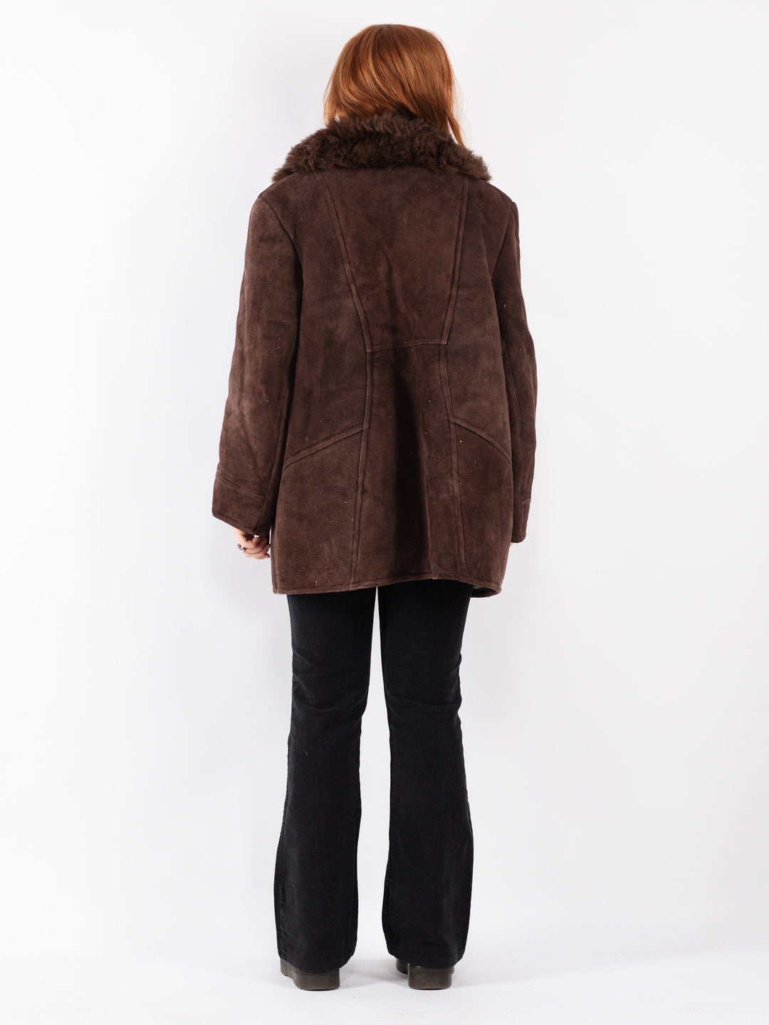 Vintage 70's Women Sheepskin Coat in Brown
