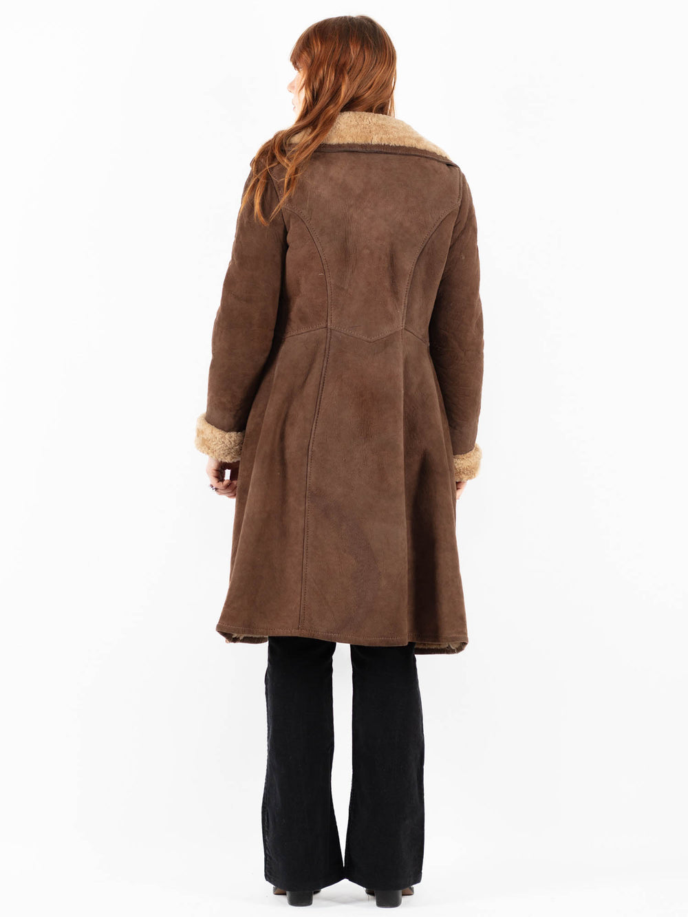 Vintage 70's Women Sheepskin Coat in BrownV9811