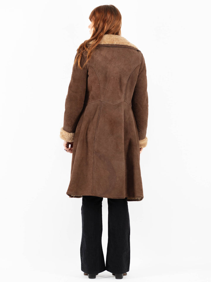 Vintage 70's Women Sheepskin Coat in BrownV9811