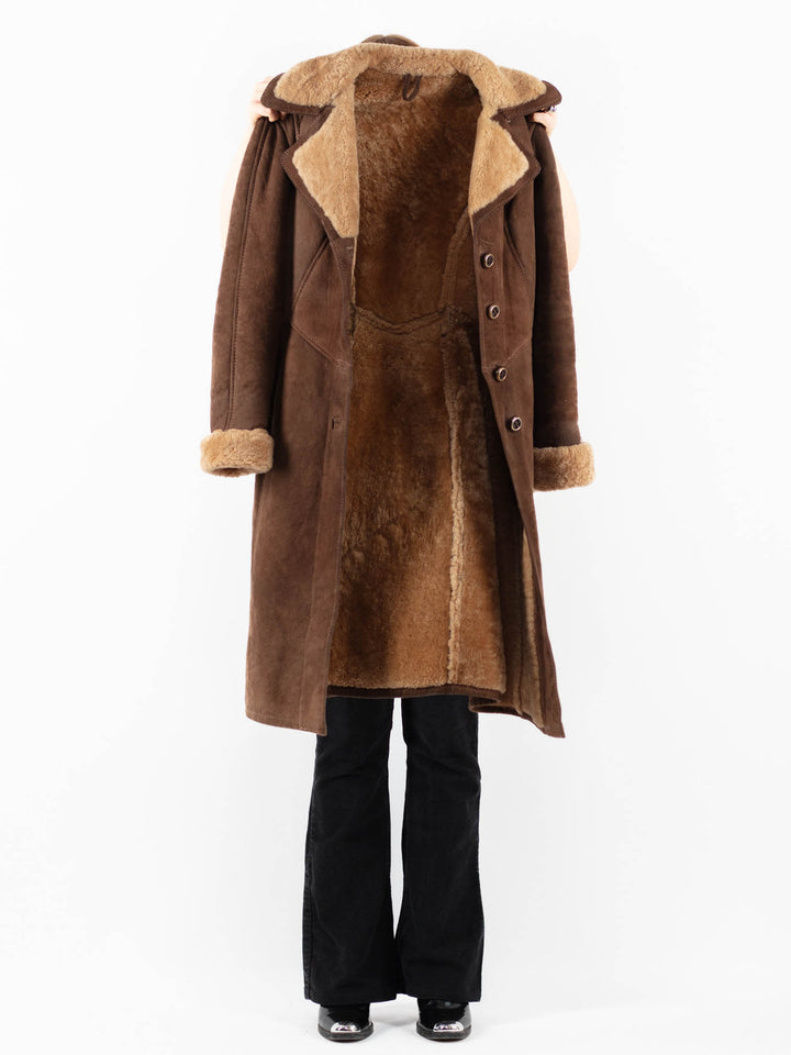 Vintage 70's Women Sheepskin Coat in BrownV9811