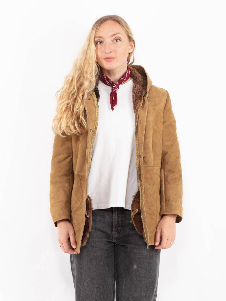 Vintage 70's Women Sheepskin Coat in BrownA0660