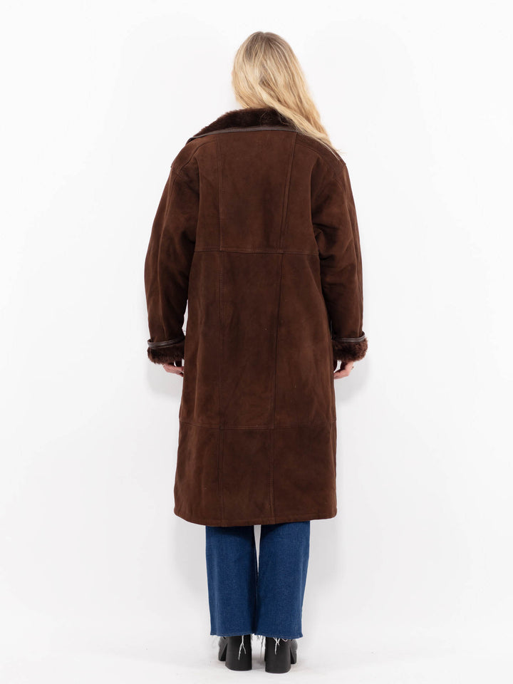 Vintage 70's Women Sheepskin Coat in BrownA1046