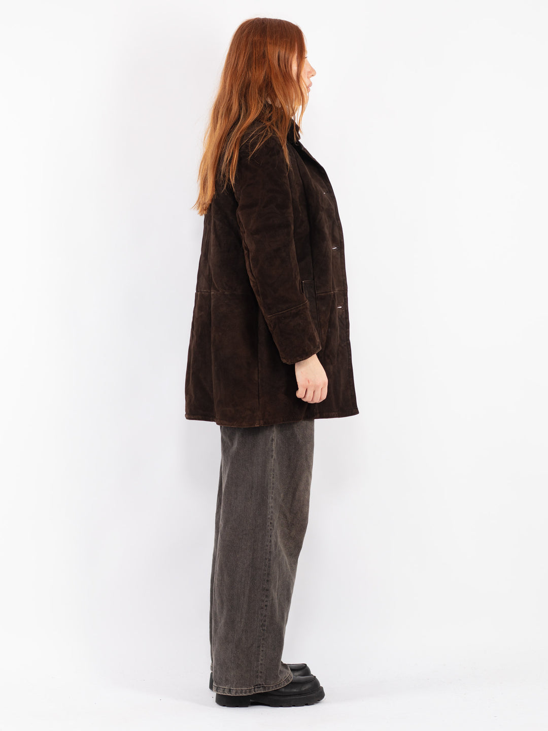 Vintage 70's Women Sheepskin Coat in Brown